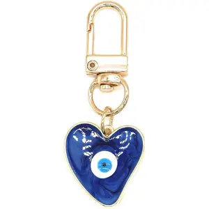 BY-037 Evil Eye Keychains Sweat-heart Keychains Protection Charm for Women Men Car Key Ring Bag Purse Accessories