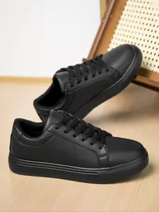 Men's Minimalist Casual Lace Up Low Top Sneakers, Fashionable Breathable Comfortable Sports Shoes, All-match Sneakers for Daily Wear, Closed, Walking Shoes