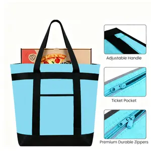Insulated Reusable Tote Bag Grocery Shopping WomenMen, PizzaFood Delivery Bag To Keep Food ColdHot EatsDoordashGrubub, Cooler Bags TravelBeachPicnic, Cooler Bag,