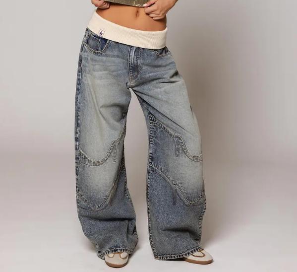 Loose-fitting Straight-leg Jeans With Pockets Fashion Casual Trousers Street-style Pants Women's Clothing