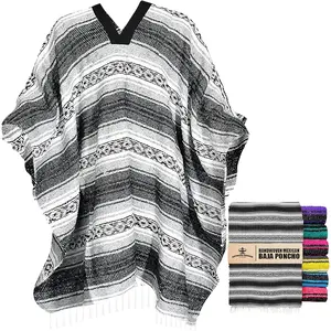 Traditional Mexican Baja Poncho Men and Women Authentic Gaban Serape Sarape Blanket Pancho Jorongo Cowboy