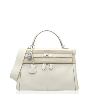 Pre-owned HERMÈS Leather tote bags Hermes Horse Shoe Lakis Kelly 32 Swift 10 Craie (jd0817a0) [Deposit 1] [Full Price $53000]