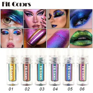 6-color Chameleon Diamond Glitter Liquid Eye Shadow Stick Set, 6 Counts/set Multifunctional Metallic Finish, Long-lasting Makeup for Eyes & Lip Glitter Shimmer Eyeshadow