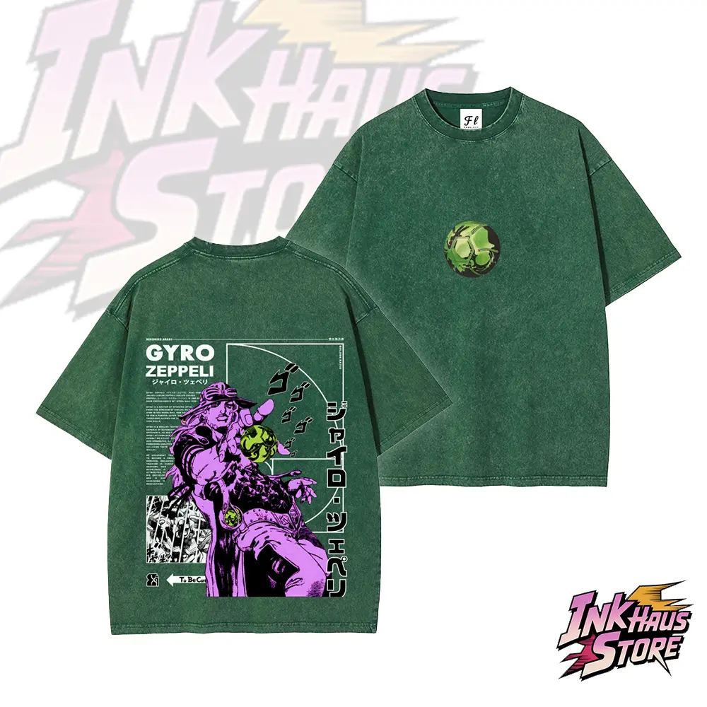 Gyro Zeppeli | Steel Ball Run Print Design -- Short-sleeved cotton unisex casual T-shirt