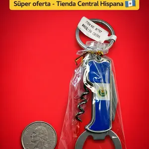 Multi Tool Llavero El Salvador: Abridor + Sacacorchos