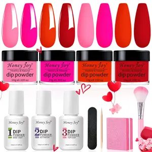 Honey Joy Hot Pink & Red Dip Powder Kit  Spring to Summer Nails | Easy At-Home Nails (No Lamp Needed)