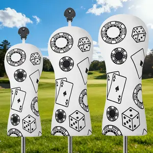 1pc Driver/fairway/hybrid Headcover with Poker Chips Design, Durable Golf Club Cover for Golfers, Essential Sports Accessory for Protection, Golf Accessories
