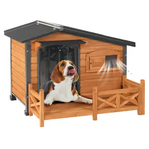 Aivituvin-AIR7024/7024-B Large Outdoor Dog Shelter | Real Metal Frame，All-Weather Dog House