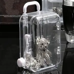1PC Mini suitcase storage box, simple and movable jewelry desktop organizer box, candy box