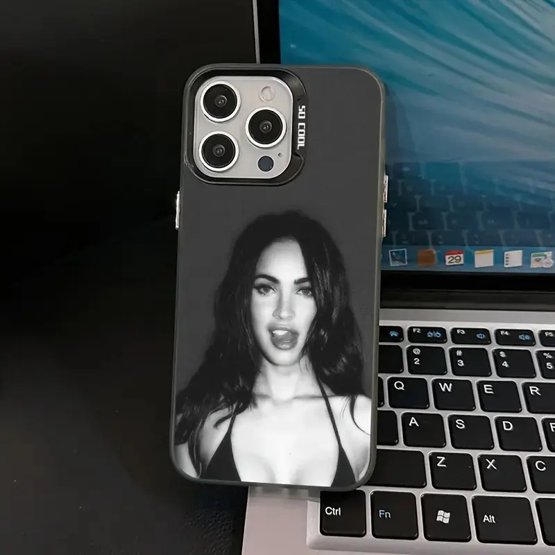 Phone Case Featuring a Design of Megan Fox from Jennifer's Body, Made with IMD Technology, Suitable for iPhone 17/16/15/14/13/12/11/17 Pro/17 Pro Max - Black TPU Soft Shell, Offering Shock Resistance, Perfect for Halloween