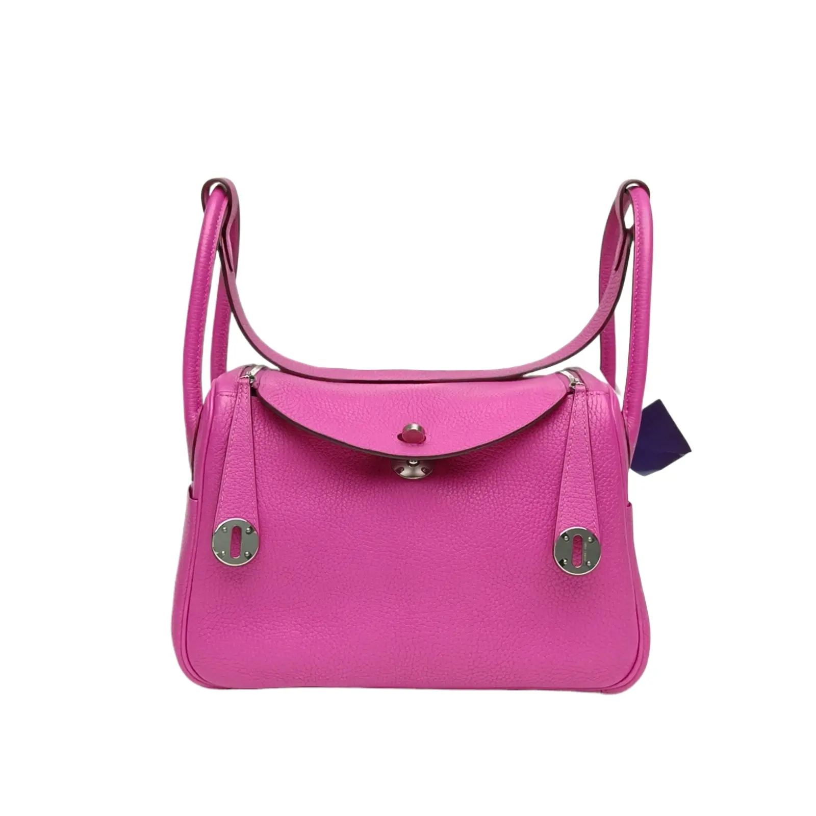 Pre-owned HERMÈS leather Tote Bags Lindy 26 Violet Rose(L3) Clemence StampP236068254