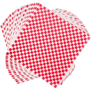 120 count Wax Paper Sheets for , 12x12"  Proof Sandwich Wrapping Paper,  Deli Paper Sheets, Pre Cut Checkered  Basket Liners for BBQ, Picnic, Festival, Fair by