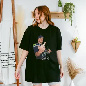 Sam Darnold Middle Shirt, Seattle Football Crewneck Shirt, Funny Shirt, Sam Darnold Apparel, Seahawk Apparel, Meme Sport Graphic Unisex Cotton Crewneck T-Shirt Menswear Womenswear Streetwear Top