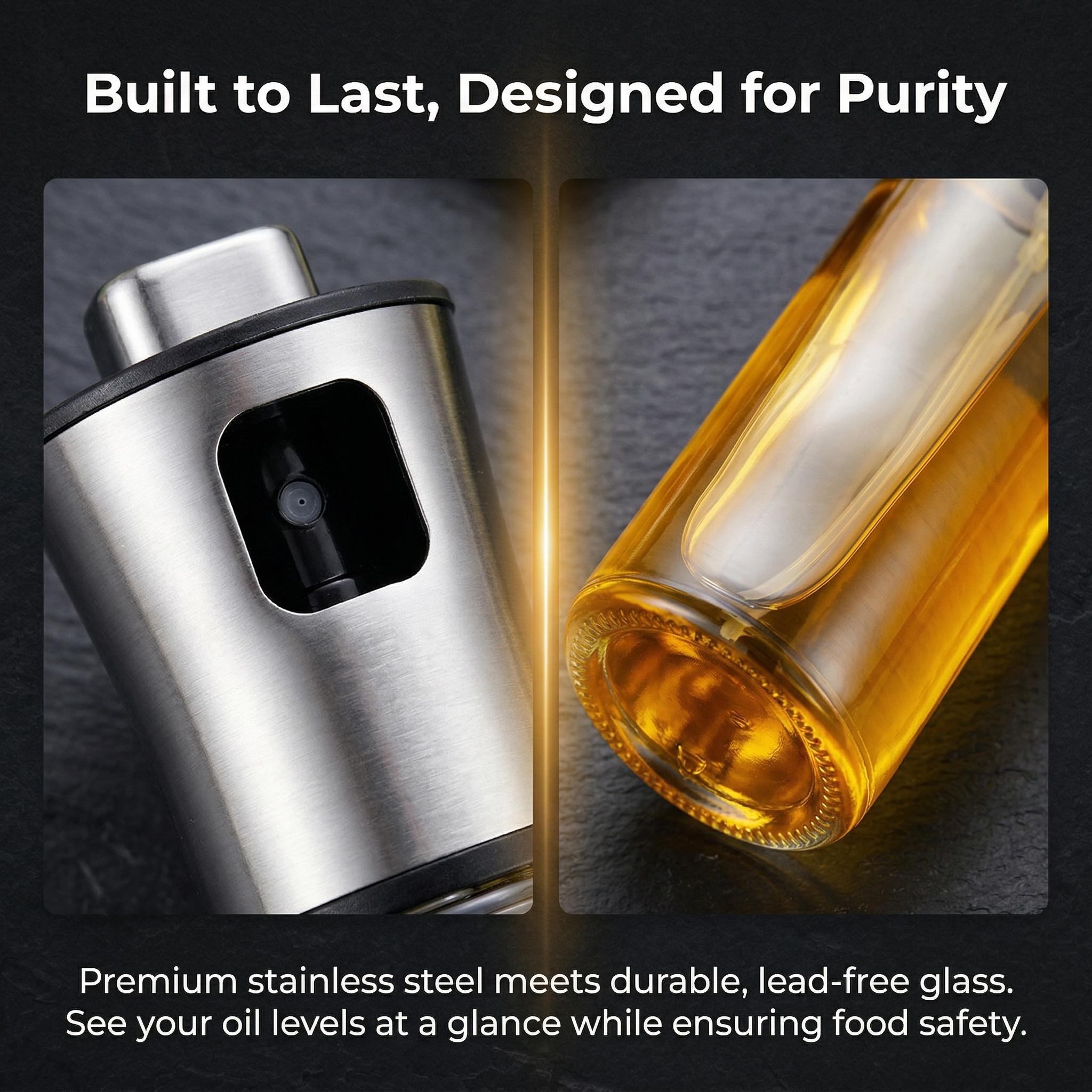 100ml Clear Olive Oil Spray Bottle, Oil Dispenser With Funnel, Kitchen Oil Sprayer For Cooking Baking Grilling Utensils-MM