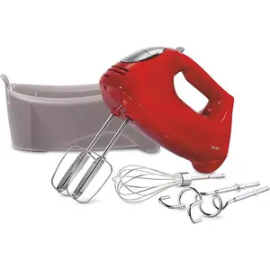 6-Speed Electric Hand Mixer With Whisk, Beaters, Dough Hooks, Snap-On Storage Case, 275-Watt Power