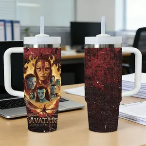 Vacuum Flasks 40oz Stainless Steel Drinkware Tumbler with Handle & Straw, Vacuum Insulated Travel Mug Keeps Drinks Cold Up to 12 Hours, Leak-Resistant Cup for Iced Coffee, Water, Office, Gym or Travel Avatar The Fire and Embers