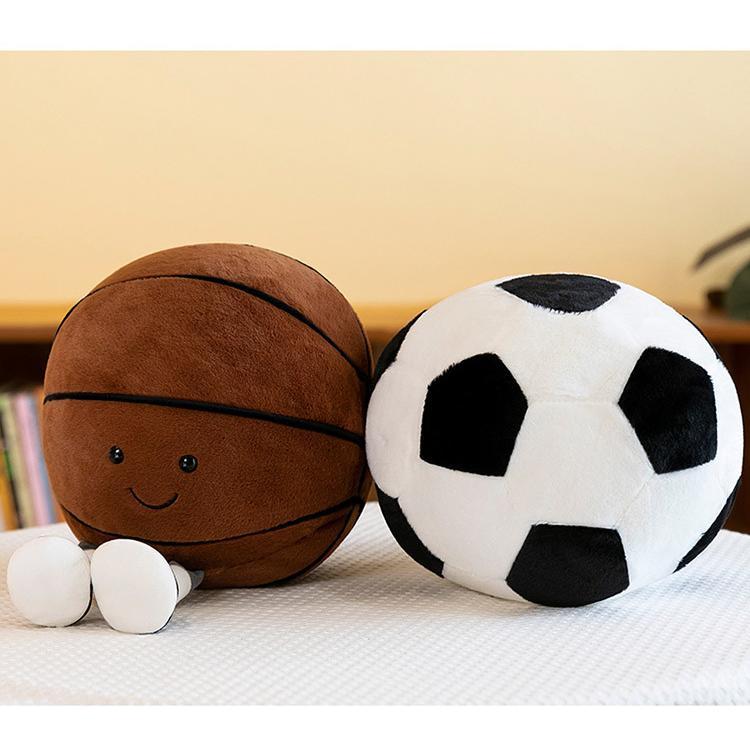 9.8-inch Basketball Plush Toy, Soft Filling Sports Plush Ball, Cute and Funny American Basketball Doll with Feet, Creative Basketball Ball-Shaped Decorative Cushion - Boys Girls Plush Toy, Basketball Pillow Gift, Suitable for Room Decoration, Sofa or Bed