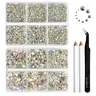 Beadsland Salon Quality Bling Rhinestones - 8300PCS Flatback, 10 Mixed SS3-SS30 Sizes, Fashionable Decorated Manicure Nail Art & Embellished Crafts Supplies, Bling Rhinestone