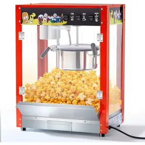 Popcorn Maker Machine, 10 Oz Kettle, 1300W Countertop Popcorn Maker for 60 Cups per Batch, Movie Theater Popcorn Popper with 3-Switch Control, 2 Scoops 1 Cup, Red (17.32''L*11.53''W*23''H)
