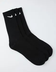 NIKE  Mens Everyday Dri-Fit Lightweight 3 Pack Crew Socks