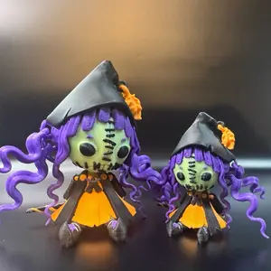 Twisty Prints Creepy Witch 3D Printed Halloween Ornaments Lightweight Spooky Decoration Unique Collectible Gift for Kids & Collectors Plastic Party Favor