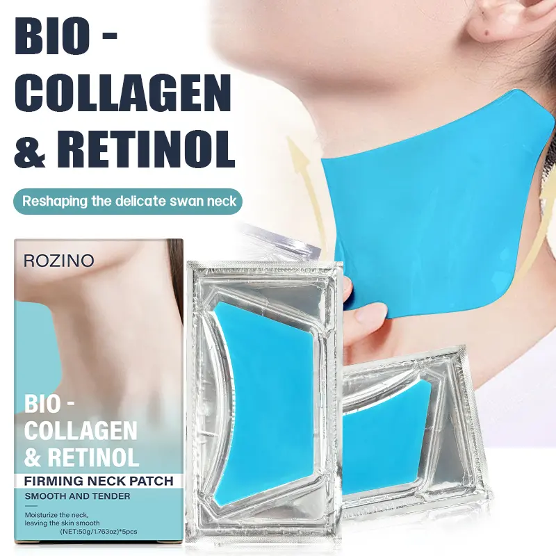 ROZINO Bio-Collagen & Retinol Firming Neck Patch, Anti-Aging Neck Mask for Tech Neck Wrinkles, Instant Smoothing & Lifting Hydrogel Treatment for Swan Neck (5 PCS / 15 PCS / 30 PCS) sun summervibes☀️