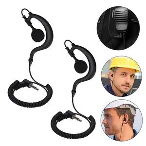 G Shape Soft Ear Hook Earpiece Headset - 3.5mm Plug Listen Only Ham Radio Earpiece/Headsetfor Two-Way Radios, Transceivers and Radio Speaker Mics Jacks for Police Security and Law Enforcement Use(2 pcs)
