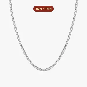 JAXXON - Women's Tennis Chain - 3mm - Silver - Box Clasp