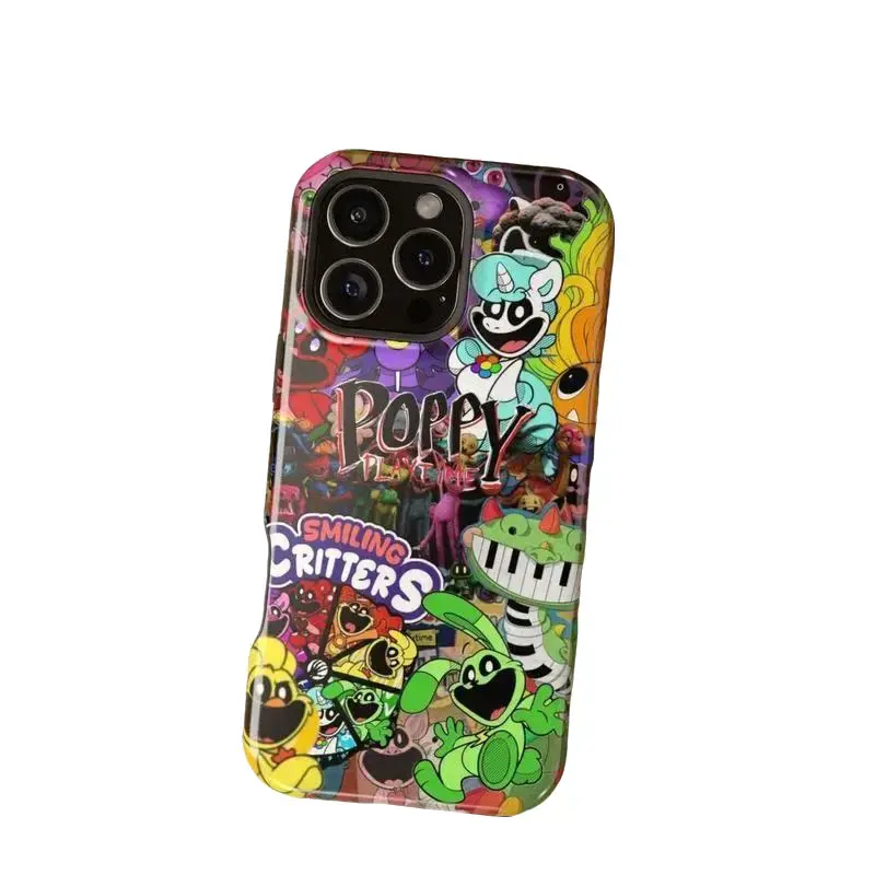 "Poppy Playtime" Cute & Spooky Style 2-in-1 Film-Integrated, Shockproof Phone Case — Compatible with iPhone 17, 16, 15, 14, 13