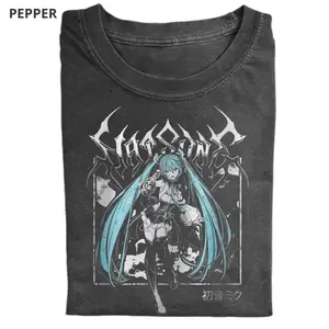 Hatsune Miku Vocal0id Tee, Anime Graphic Tee, Deaad Metal Style Design Merch Gift - Vintage Graphic Tee – Menswear & Womenswear – Streetwear Tops – Casual Cotton Crewneck Shortsleeve T-shirt