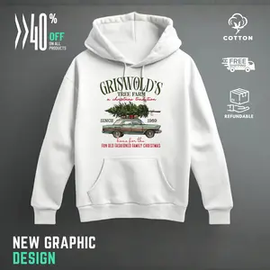 Griswold Christmas Tree Farm Hoodie Funny Movie Quote Outfit Retro Holiday Cozy Xmas Pullover Family Christmas Shirt Dope Pullover Unisex