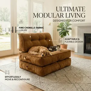 Convertible folding lazy sofa bed with backrest modular free combination small living room sofa, multiple combinations; Comfortable fabric boneless sofa