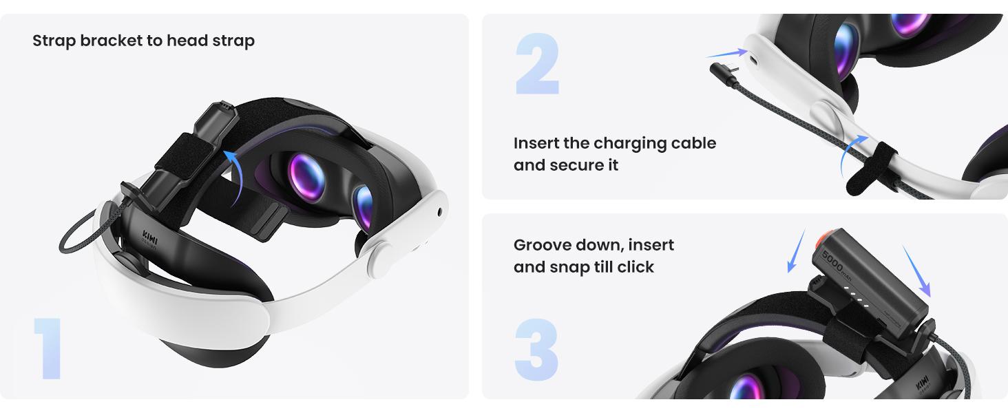 KIWI design P5000 Compact Power Bank, 2 Pack 5000mah Battery Pack Compatible with Meta Quest 3/3S/2/Pro Accessories , 20W Fast Charing, Swap for Infinite Power, Suitable for Sport Camera and All Type-C Devices