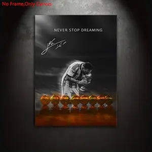 1 piece/set frameless canvas print poster, minimalist style art, Modern Minimalist Design, Lionel Messi Never Stop Dreaming, a gift for football culture enthusiasts, ideal for bedroom, living room, kitchen, wall decor