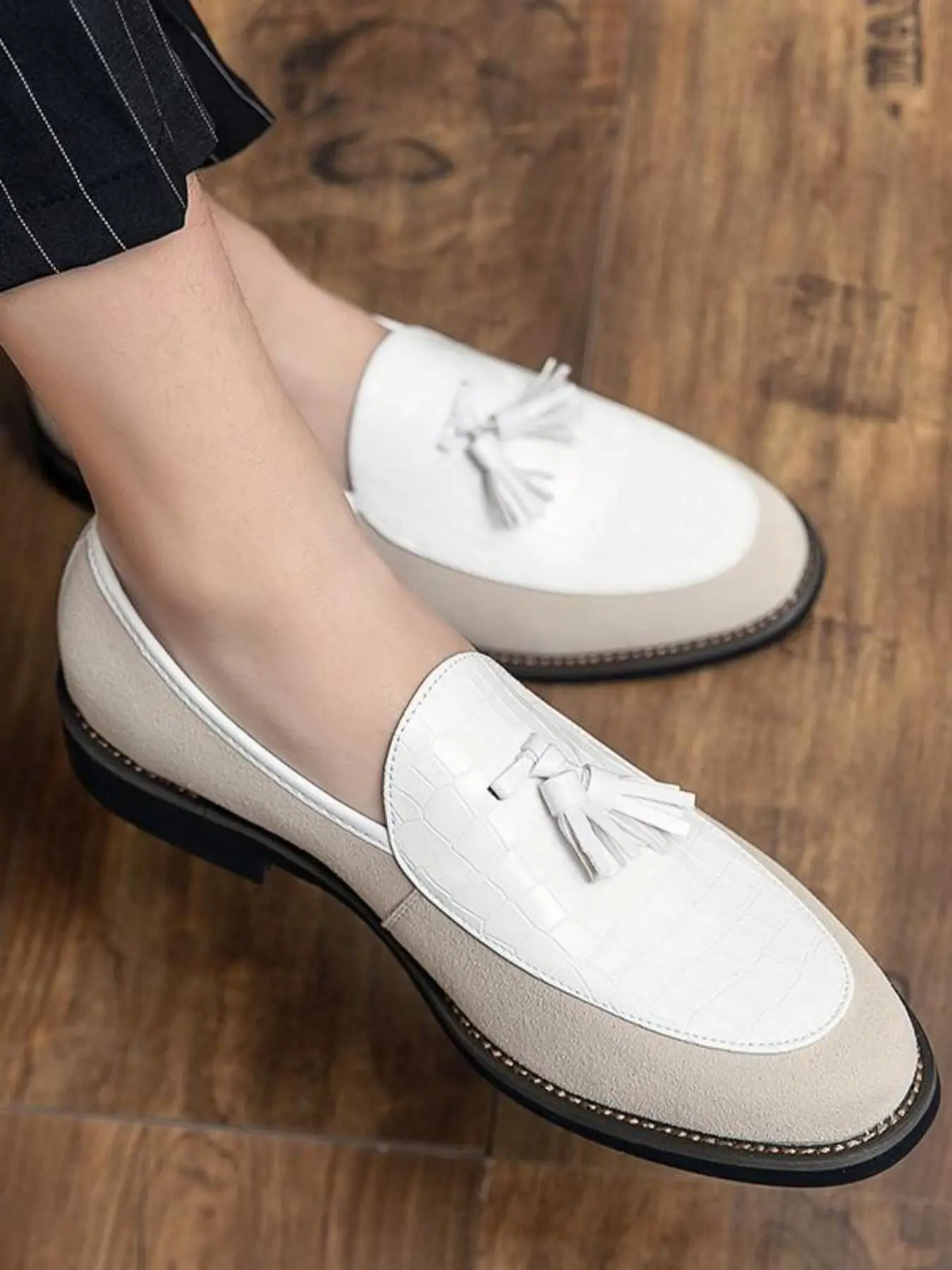 Men's Fashionable Tassel Decor Faux Leather Loafers, Casual Comfortable Loafers for Daily Wear, Breathable Non-slip Shoes for Spring & Fall