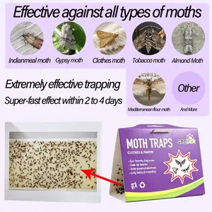 10 Pack Clothes Moth Traps Safe and Effective for Food and Clothing- Glue Traps with Pheromones for Wool Closet Carpet Food and Cupboard,Pantry Moth Trap