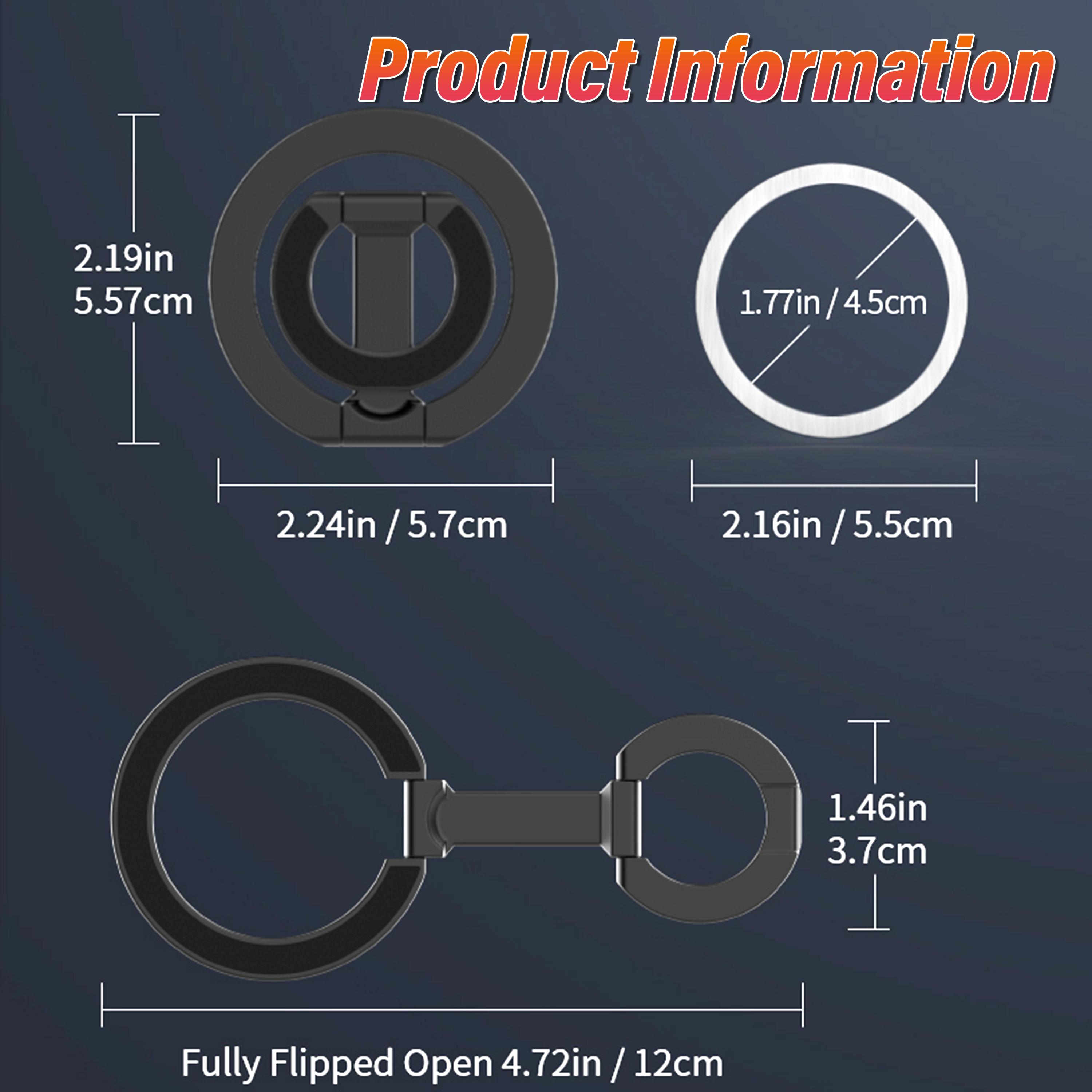 Dual‑Sided Magnetic Phone Ring Grip, Super Strong Magnet Phone Stand Holder Compatible with Car Mounts, Magnetic Phone Accessory for iPhone 17/16/15/14/13 Pro Max Plus