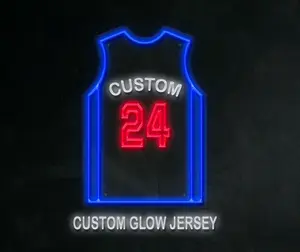 Custom Glow Jersey LED Lighting Remote Control USB Adapter Durable Acrylic Wall Mount Basketball Football Soccer Jersey