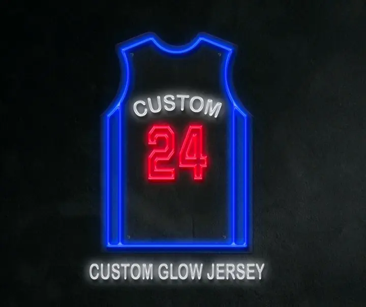 Custom Glow Jersey LED Lighting Remote Control USB Adapter Durable Acrylic Wall Mount Basketball Football Soccer Jersey