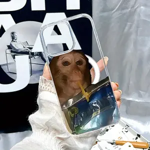 1pcs Unique Fashion Cartoon Monkey Pattern Magnetic Phone Case for iPhone 16 pro Max/ 16pro/16Plus/16/15pro Max/15pro/15plus/14pro max/14pro/14 plus/ 13 pro max/13pro/ 12 11 Pro Max, Wireless Charging Anti-drop Shockproof Full Coverage Protective