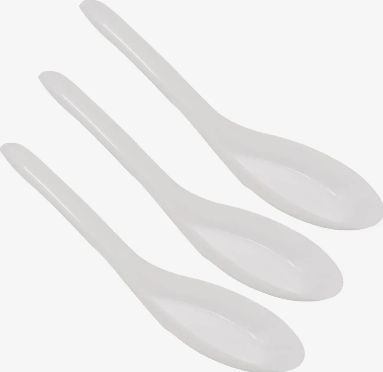 60PCS Disposable Plastic Soup Spoon, White Translucent Dinner Spoon, Asian Soup Spoons for Egg Custard, Pudding, Oatmeal, Stews, Ramen, Pho, etc
