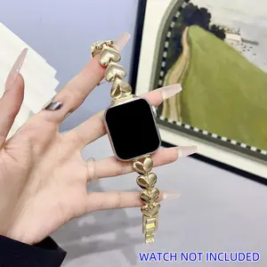 Heart Shaped Design Watch Band for Apple Watch 42/44/45/46/49mm, Fashion Watch Band for Women, Smart Watch Accessories for iWatch Series Ultra2 Se 10/9/8/7/6/5/4/3/2/1