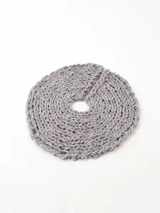 Pale Mauve Chunky-Knitted Christmas Tree Skirt