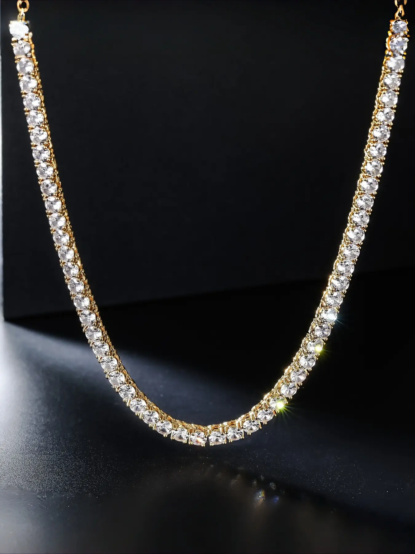 1pc 4mm White Tennis Chain for Men and Women Thanksgiving Christmas Father's Day Holiday Gift Daily Gift Cuban Link Chain