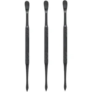 Suiwotin 3PCS Wax Carving Tools, Stainless Steel Wax Tool Carving Tool Kit, Double-Headed Sculpting Tool Spoon, Black