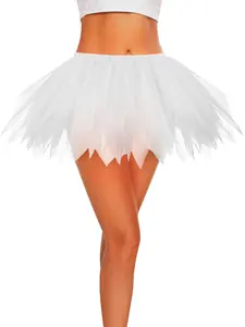 Women's Layered Tutu Skirt 7 Colors Fluffy Ballet Tulle Petticoat for Halloween Costume Parties Soft Lightweight Polyester Retro Style Elastic Waistband