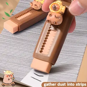 Cute Capybara Eraser with Fashion Glasses and Hat, High Quality Durable Rectangular Eraser for Adult Drawing Supplies, Random Color