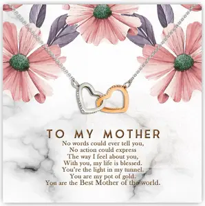 Necklace The Light In My Tunnel Interlocking Hearts Necklace Gift For Mummy Necklace with Message Inside