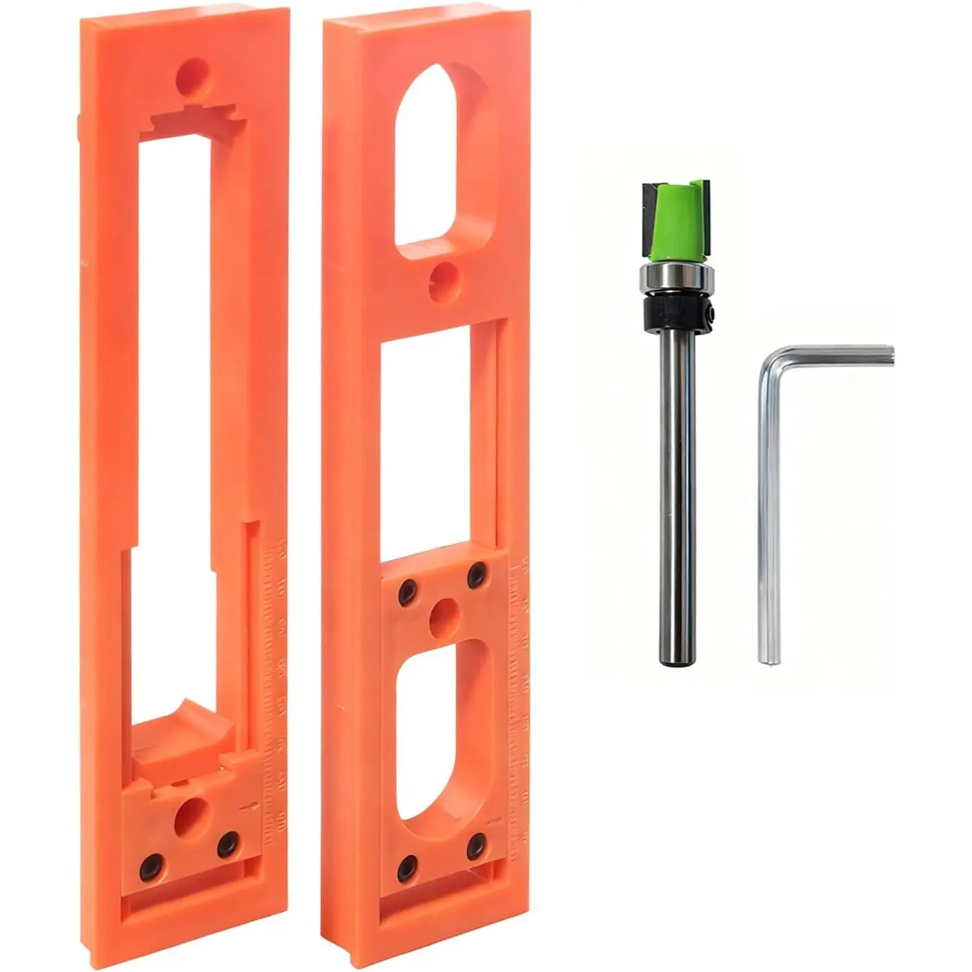 Concealed Door Hinge Installation Kit (1 kit) with Guide Template Jig, 5.3-7.8 in Door Hinge Positioning Tool, Lightweight Router Template for Woodworking, 0.98 in Width, 5.3-7.8 Inch