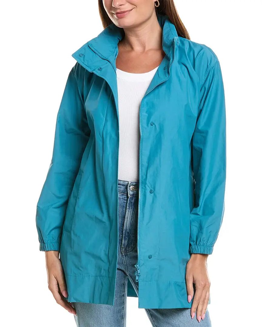 EILEEN FISHER Petite Stand Collar Long Coat